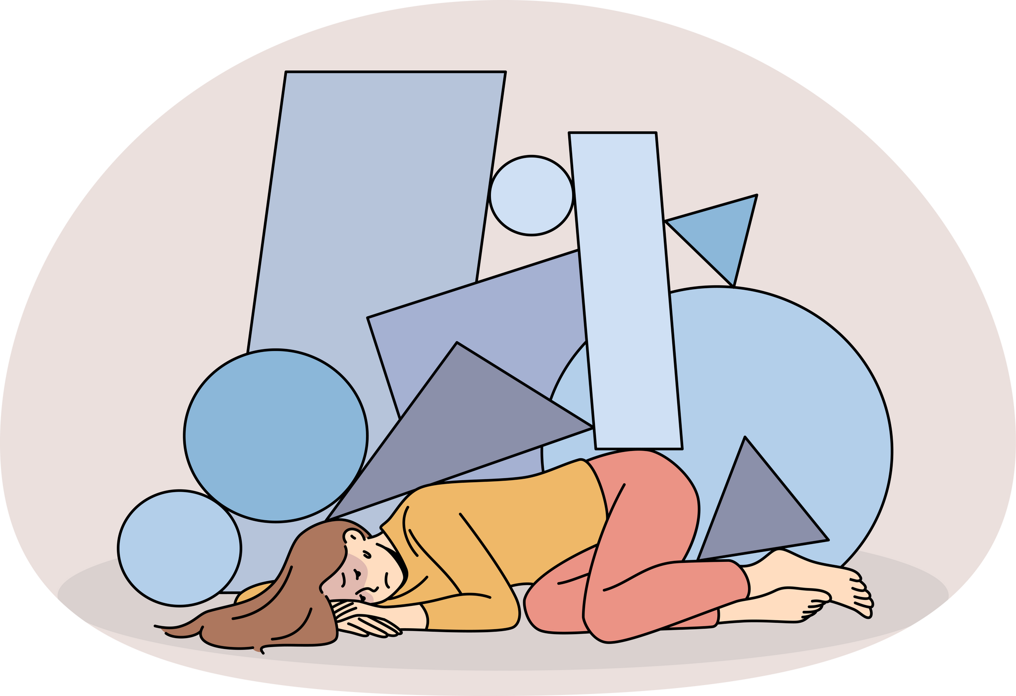 Stressed Woman Struggle with Life Problems